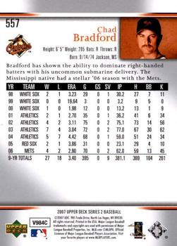 2007 Upper Deck - Predictor Edition Silver #557 Chad Bradford Back