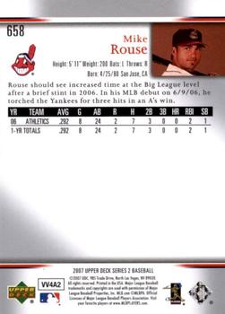 2007 Upper Deck - Predictor Edition Silver #658 Mike Rouse Back