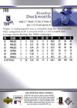 2007 Upper Deck - Predictor Edition Silver #749 Brandon Duckworth Back