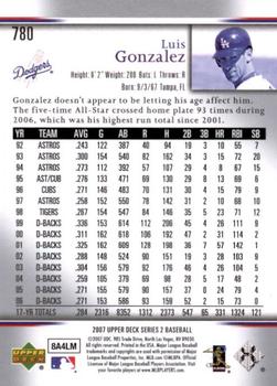 2007 Upper Deck - Predictor Edition Silver #780 Luis Gonzalez Back