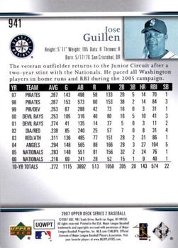 2007 Upper Deck - Predictor Edition Silver #941 Jose Guillen Back