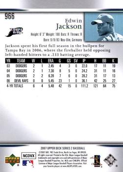 2007 Upper Deck - Predictor Edition Silver #966 Edwin Jackson Back