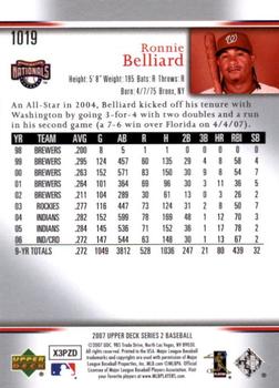 2007 Upper Deck - Predictor Edition Silver #1019 Ronnie Belliard Back
