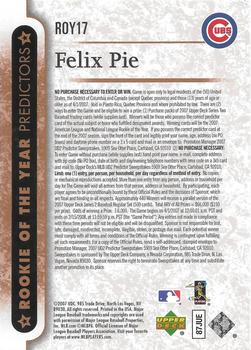 2007 Upper Deck - Predictors: Rookie of the Year #ROY17 Felix Pie Back