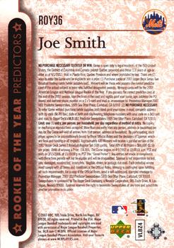 2007 Upper Deck - Predictors: Rookie of the Year #ROY36 Joe Smith Back