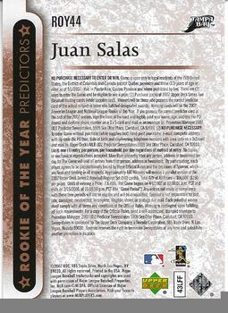 2007 Upper Deck - Predictors: Rookie of the Year #ROY44 Juan Salas Back