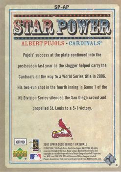 2007 Upper Deck - Star Power #SP-AP Albert Pujols Back