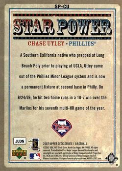 2007 Upper Deck - Star Power #SP-CU Chase Utley Back