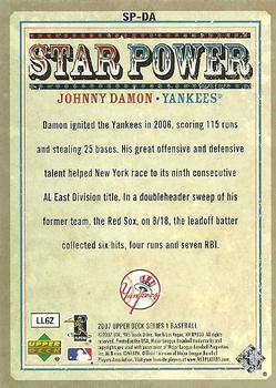 2007 Upper Deck - Star Power #SP-DA Johnny Damon Back