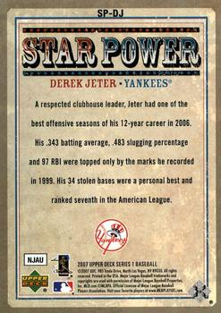 2007 Upper Deck - Star Power #SP-DJ Derek Jeter Back