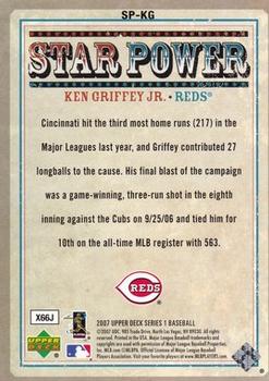 2007 Upper Deck - Star Power #SP-KG Ken Griffey Jr. Back