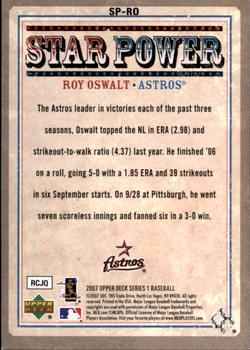 2007 Upper Deck - Star Power #SP-RO Roy Oswalt Back