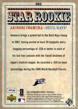 2007 Upper Deck - Star Rookies #SR2 Akinori Iwamura Back