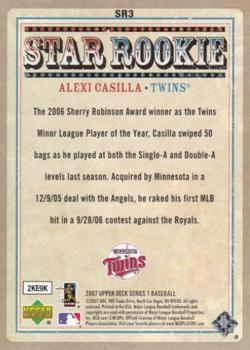 2007 Upper Deck - Star Rookies #SR3 Alexi Casilla Back