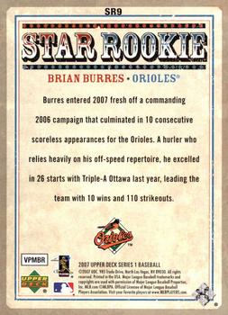2007 Upper Deck - Star Rookies #SR9 Brian Burres Back