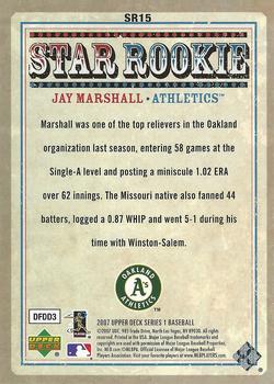 2007 Upper Deck - Star Rookies #SR15 Jay Marshall Back