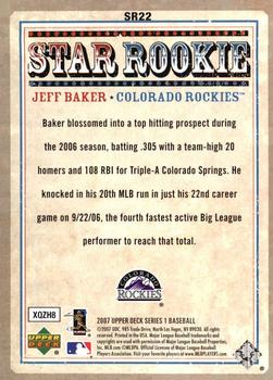 2007 Upper Deck - Star Rookies #SR22 Jeff Baker Back