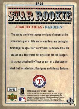 2007 Upper Deck - Star Rookies #SR26 Joaquin Arias Back