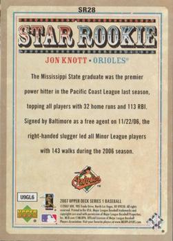 2007 Upper Deck - Star Rookies #SR28 Jon Knott Back