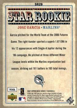 2007 Upper Deck - Star Rookies #SR29 Jose Garcia Back