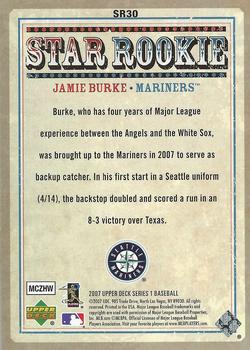 2007 Upper Deck - Star Rookies #SR30 Jamie Burke Back