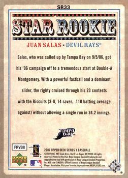2007 Upper Deck - Star Rookies #SR33 Juan Salas Back