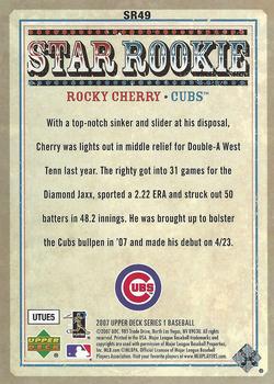 2007 Upper Deck - Star Rookies #SR49 Rocky Cherry Back