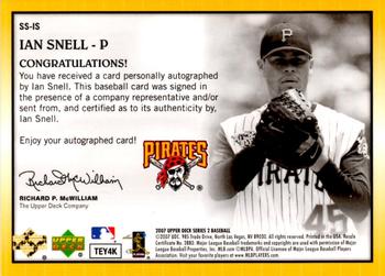 2007 Upper Deck - Star Signings #SS-IS Ian Snell Back