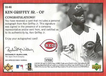 2007 Upper Deck - Star Signings #SS-KG Ken Griffey Jr. Back