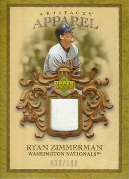 2007 Upper Deck Artifacts - MLB Apparel #MLB-RZ Ryan Zimmerman Front