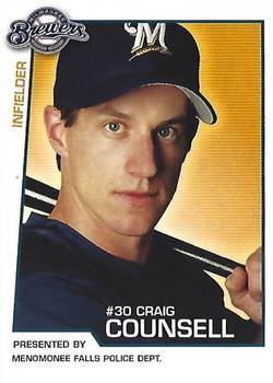 2004 Milwaukee Brewers Police - Menomonee Falls Police Dept. #NNO Craig Counsell Front