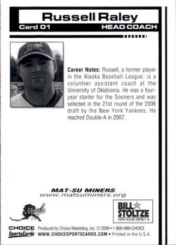 2009 Choice Mat-Su Miners #1 Russell Raley Back