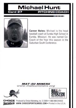 2009 Choice Mat-Su Miners #27 Michael Hunt Back