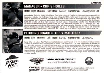 2009 Choice York Revolution #25 Chris Hoiles / Tippy Martinez Back