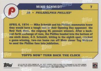 2020 Topps Now Turn Back the Clock #7 Mike Schmidt Back