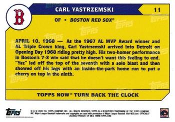 2020 Topps Now Turn Back the Clock #11 Carl Yastrzemski Back