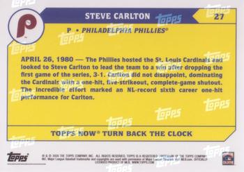 2020 Topps Now Turn Back the Clock #27 Steve Carlton Back