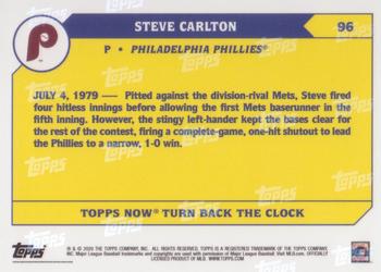 2020 Topps Now Turn Back the Clock #96 Steve Carlton Back