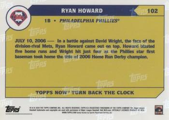 2020 Topps Now Turn Back the Clock #102 Ryan Howard Back