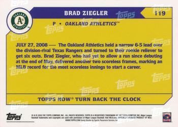 2020 Topps Now Turn Back the Clock #119 Brad Ziegler Back