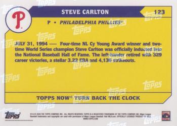2020 Topps Now Turn Back the Clock #123 Steve Carlton Back