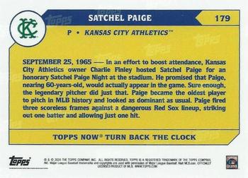 2020 Topps Now Turn Back the Clock #179 Satchel Paige Back