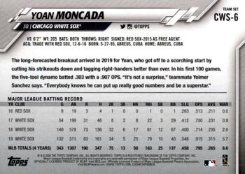 2020 Topps Chicago White Sox #CWS-6 Yoan Moncada Back