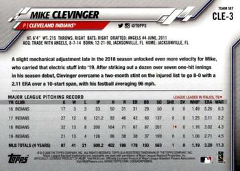 2020 Topps Cleveland Indians #CLE-3 Mike Clevinger Back