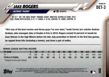 2020 Topps Detroit Tigers #DET-3 Jake Rogers Back