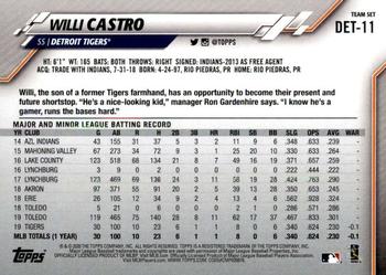 2020 Topps Detroit Tigers #DET-11 Willi Castro Back