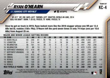 2020 Topps Kansas City Royals #KC-4 Ryan O'Hearn Back