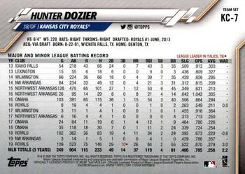 2020 Topps Kansas City Royals #KC-7 Hunter Dozier Back