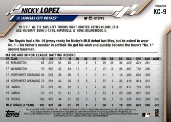 2020 Topps Kansas City Royals #KC-9 Nicky Lopez Back