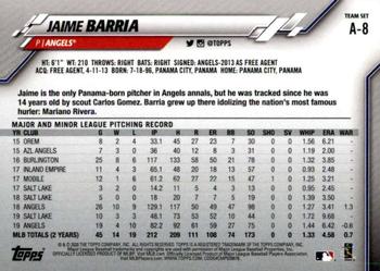 2020 Topps Los Angeles Angels #A-8 Jaime Barria Back